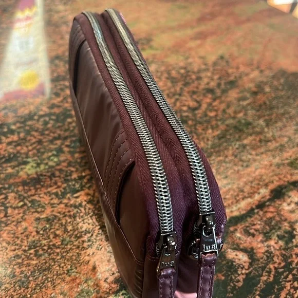 NWOT Lug Quilted Crossbody Bag, Plum Color, Double Zipper w/Strap - Picture 2 of 9